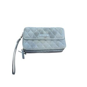 Vera Bradley Gray Quilted Wristlet with Zipper Closure removable straps